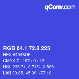 カラーコード: RGB 64.1 72.8 223 | qconv.com