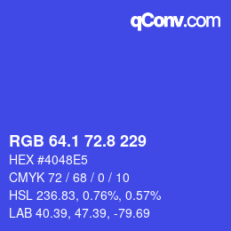 カラーコード: RGB 64.1 72.8 229 | qconv.com