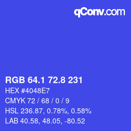 カラーコード: RGB 64.1 72.8 231 | qconv.com