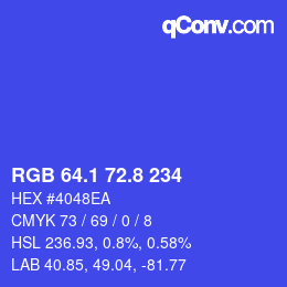 カラーコード: RGB 64.1 72.8 234 | qconv.com