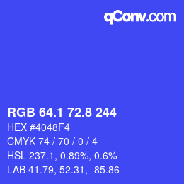 カラーコード: RGB 64.1 72.8 244 | qconv.com