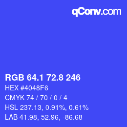 カラーコード: RGB 64.1 72.8 246 | qconv.com