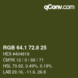 Color code: RGB 64.1 72.8 25 | qconv.com