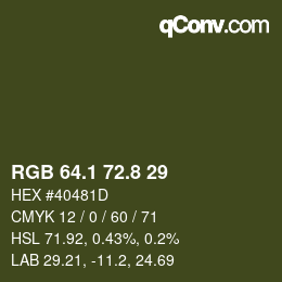 Color code: RGB 64.1 72.8 29 | qconv.com