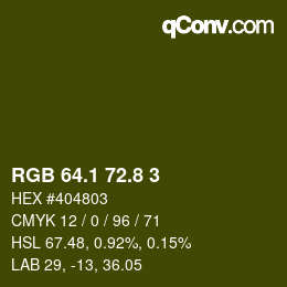 カラーコード: RGB 64.1 72.8 3 | qconv.com