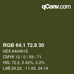 Color code: RGB 64.1 72.8 30 | qconv.com