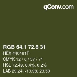Color code: RGB 64.1 72.8 31 | qconv.com