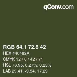 カラーコード: RGB 64.1 72.8 42 | qconv.com