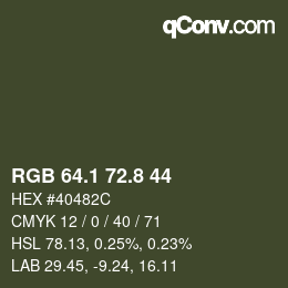 カラーコード: RGB 64.1 72.8 44 | qconv.com