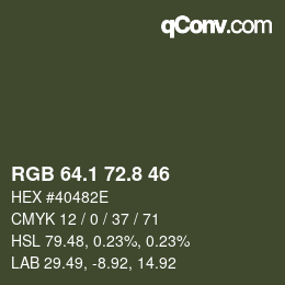 カラーコード: RGB 64.1 72.8 46 | qconv.com