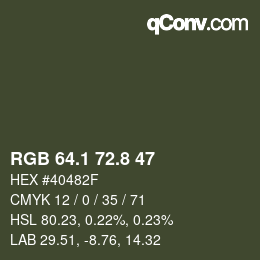 Color code: RGB 64.1 72.8 47 | qconv.com