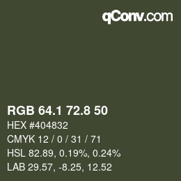 Color code: RGB 64.1 72.8 50 | qconv.com