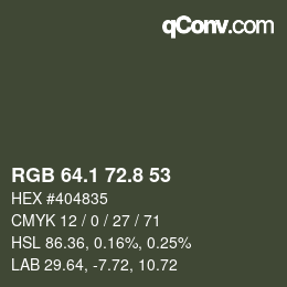 カラーコード: RGB 64.1 72.8 53 | qconv.com
