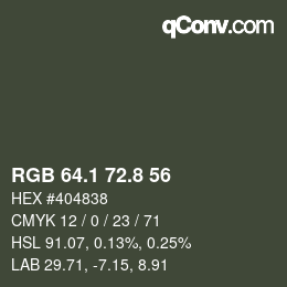 カラーコード: RGB 64.1 72.8 56 | qconv.com