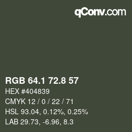 Color code: RGB 64.1 72.8 57 | qconv.com