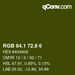 カラーコード: RGB 64.1 72.8 6 | qconv.com