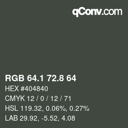 Color code: RGB 64.1 72.8 64 | qconv.com
