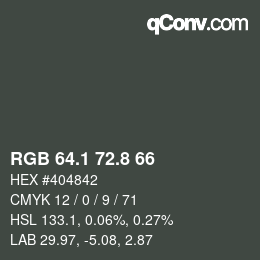 カラーコード: RGB 64.1 72.8 66 | qconv.com
