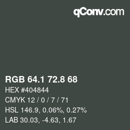 カラーコード: RGB 64.1 72.8 68 | qconv.com