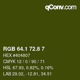 カラーコード: RGB 64.1 72.8 7 | qconv.com