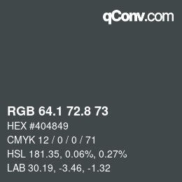 カラーコード: RGB 64.1 72.8 73 | qconv.com