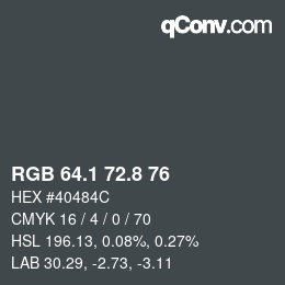 カラーコード: RGB 64.1 72.8 76 | qconv.com