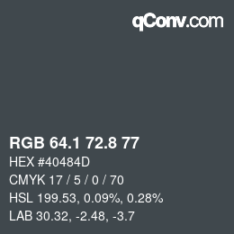 カラーコード: RGB 64.1 72.8 77 | qconv.com
