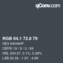 Color code: RGB 64.1 72.8 79 | qconv.com
