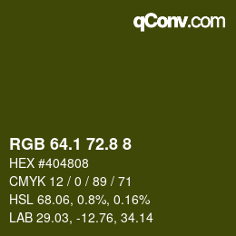 Color code: RGB 64.1 72.8 8 | qconv.com