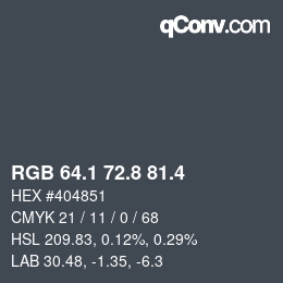 カラーコード: RGB 64.1 72.8 81.4 | qconv.com