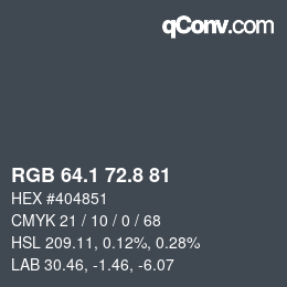 Farbcode: RGB 64.1 72.8 81 | qconv.com