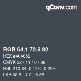 Color code: RGB 64.1 72.8 82 | qconv.com