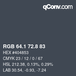Color code: RGB 64.1 72.8 83 | qconv.com