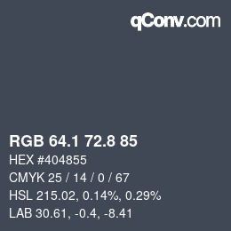 Color code: RGB 64.1 72.8 85 | qconv.com