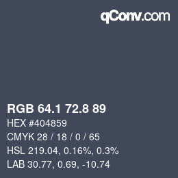 Color code: RGB 64.1 72.8 89 | qconv.com