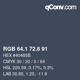 Color code: RGB 64.1 72.8 91 | qconv.com