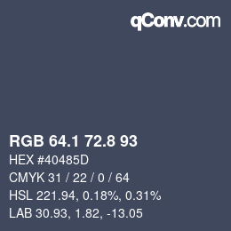 Color code: RGB 64.1 72.8 93 | qconv.com
