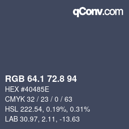 Color code: RGB 64.1 72.8 94 | qconv.com
