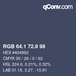 Color code: RGB 64.1 72.8 98 | qconv.com