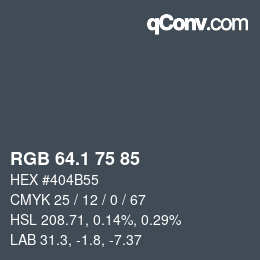 カラーコード: RGB 64.1 75 85 | qconv.com