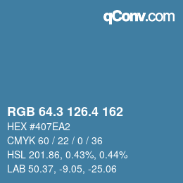カラーコード: RGB 64.3 126.4 162 | qconv.com