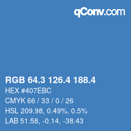 カラーコード: RGB 64.3 126.4 188.4 | qconv.com