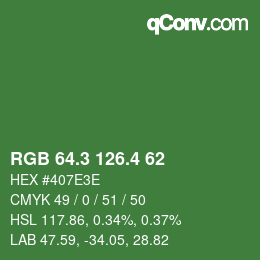 カラーコード: RGB 64.3 126.4 62 | qconv.com