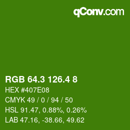 カラーコード: RGB 64.3 126.4 8 | qconv.com