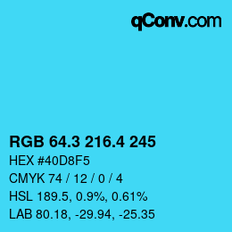 カラーコード: RGB 64.3 216.4 245 | qconv.com