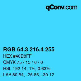 カラーコード: RGB 64.3 216.4 255 | qconv.com