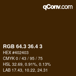 カラーコード: RGB 64.3 36.4 3 | qconv.com