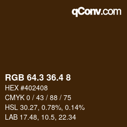 カラーコード: RGB 64.3 36.4 8 | qconv.com