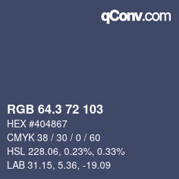 カラーコード: RGB 64.3 72 103 | qconv.com