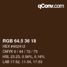 Color code: RGB 64.5 36 18 | qconv.com